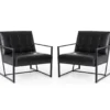 Glitzhome Modern Industrial Faux Leather Accent Chairs, 2-Pack -Chic Furniture Store 810598914 A0 1