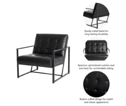 Glitzhome Modern Industrial Faux Leather Accent Chairs, 2-Pack -Chic Furniture Store 810598914 A0 7