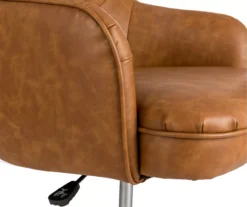 Caramel Brown Faux Leather Tufted Adjustable Office Chair 13 Caramel Brown Faux Leather Tufted Adjustable Office Chair -Chic Furniture Store 810598931 A0 4