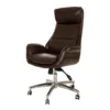 Dark Brown Mid-Century Modern Faux Leather Executive Office Chair -Chic Furniture Store 810598937 A0 1
