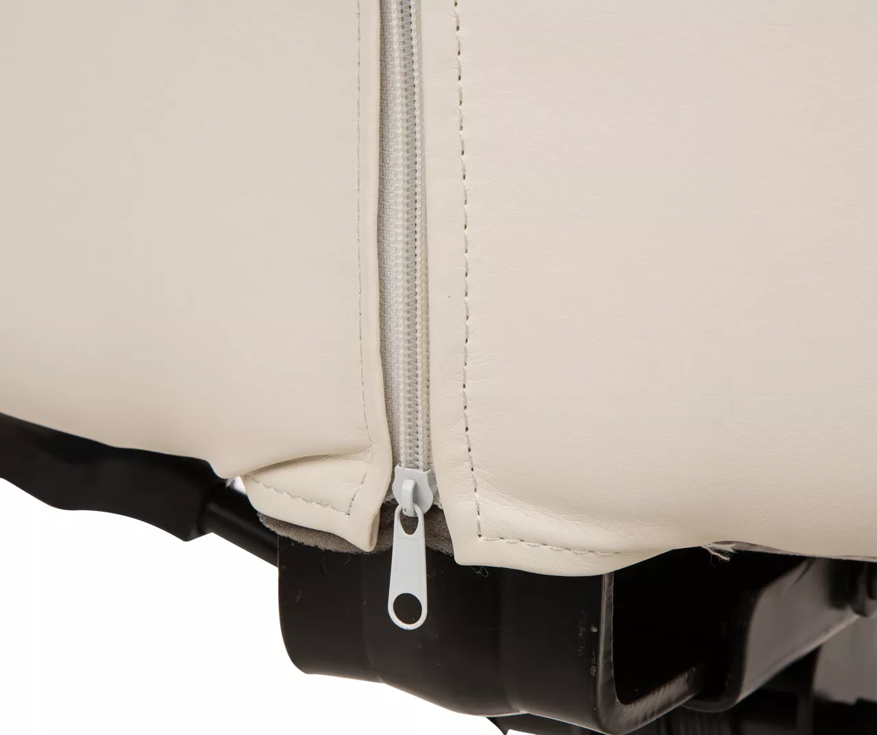 Cream Mid-Century Modern Faux Leather Executive Office Chair 9 Cream Mid-Century Modern Faux Leather Executive Office Chair - Image 7