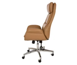 Light Brown Mid-Century Modern Faux Leather Executive Office Chair -Chic Furniture Store 810598939 A0 5