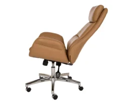 Light Brown Mid-Century Modern Faux Leather Executive Office Chair -Chic Furniture Store 810598939 A0 6