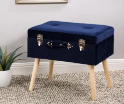 Glitzhome Velvet Suitcase Storage Stool 24 Glitzhome Velvet Suitcase Storage Stool -Chic Furniture Store 810598944 A0 2