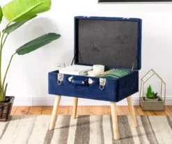 Glitzhome Velvet Suitcase Storage Stool 25 Glitzhome Velvet Suitcase Storage Stool -Chic Furniture Store 810598944 A0 3