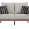Emmeline Wood Look Cushioned Patio Loveseat -Chic Furniture Store 810599349 3