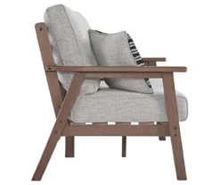 Emmeline Wood Look Cushioned Patio Loveseat -Chic Furniture Store 810599349 4