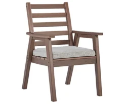 Emmeline Wood Look Cushioned Patio Armchairs, 2-Pack -Chic Furniture Store 810599446 1