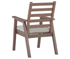 Emmeline Wood Look Cushioned Patio Armchairs, 2-Pack -Chic Furniture Store 810599446 2