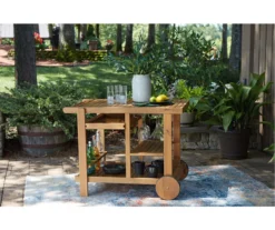 Kailani Honey Rolling Patio Serving Cart 16 Kailani Honey Rolling Patio Serving Cart -Chic Furniture Store 810599454 5