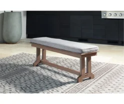 Emmeline Wood Look Cushioned Patio Bench 9 Emmeline Wood Look Cushioned Patio Bench -Chic Furniture Store 810599486 2