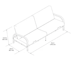 DHP Elbern Black Metal Futon With Cover -Chic Furniture Store 810599700 810600181 810600182 A8 1
