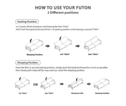 DHP Elbern Black Metal Futon With Cover -Chic Furniture Store 810599700 810600181 810600182 M0