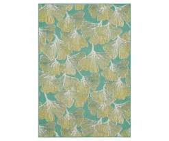 Mohawk Treasured Garden Lime Green & Turquoise Botanical Outdoor Area Rug -Chic Furniture Store 810600348 A0 1