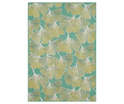 Mohawk Treasured Garden Lime Green & Turquoise Botanical Outdoor Area Rug -Chic Furniture Store 810600349 A0 1