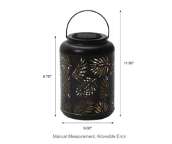 Black Leaf Cut-Out Metal LED Solar Lantern 23 Black Leaf Cut-Out Metal LED Solar Lantern -Chic Furniture Store 810607498 A0 11