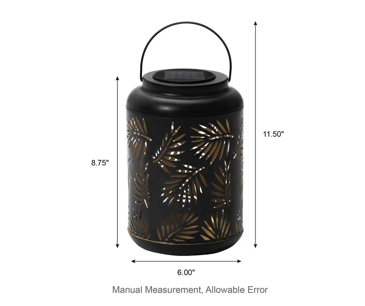 Black Leaf Cut-Out Metal LED Solar Lantern 13 Black Leaf Cut-Out Metal LED Solar Lantern - Image 11