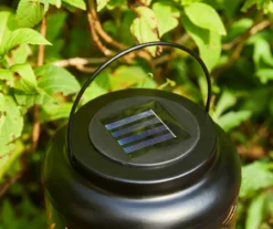 Black Leaf Cut-Out Metal LED Solar Lantern 17 Black Leaf Cut-Out Metal LED Solar Lantern -Chic Furniture Store 810607498 A0 6