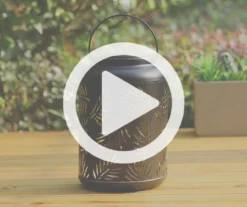 Black Leaf Cut-Out Metal LED Solar Lantern 18 Black Leaf Cut-Out Metal LED Solar Lantern -Chic Furniture Store 810607498 V0