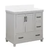 DHP Atwater Living Mills Gray Bathroom Vanity With White Sink -Chic Furniture Store 810610512 A0