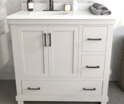 DHP Atwater Living Mills Gray Bathroom Vanity With White Sink -Chic Furniture Store 810610512 B0 2