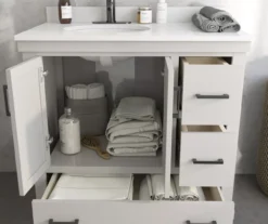 DHP Atwater Living Mills Gray Bathroom Vanity With White Sink -Chic Furniture Store 810610512 B0 4