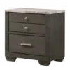 Southall Espresso & Faux Marble 3-Drawer Nightstand -Chic Furniture Store 810611778 A0
