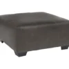 Aberton Gray Faux Leather Oversize Accent Ottoman -Chic Furniture Store 810612302 1