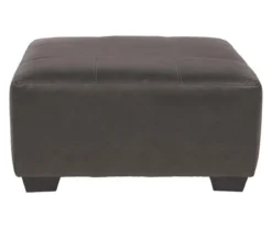 Aberton Gray Faux Leather Oversize Accent Ottoman -Chic Furniture Store 810612302 2