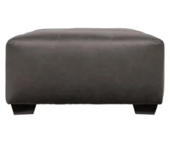Aberton Gray Faux Leather Oversize Accent Ottoman -Chic Furniture Store 810612302 3