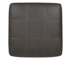 Aberton Gray Faux Leather Oversize Accent Ottoman -Chic Furniture Store 810612302 4