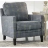 Traemore Blue Check Accent Chair -Chic Furniture Store 810612411