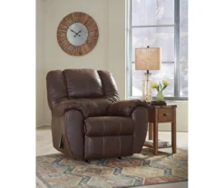 McGann Walnut Faux Leather Rocker Recliner -Chic Furniture Store 810612512 1