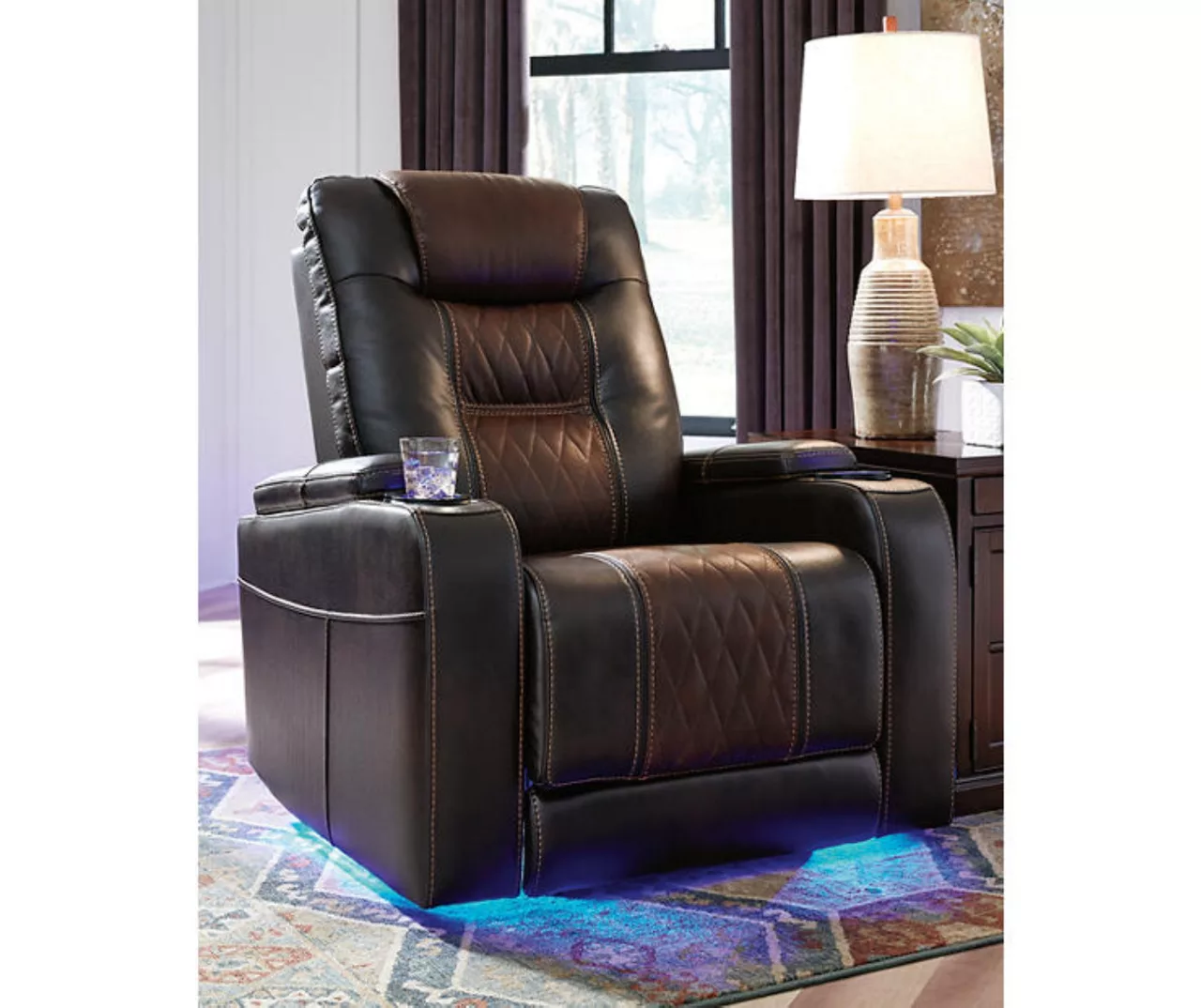 Composer Brown Faux Leather Power Recliner 5 Composer Brown Faux Leather Power Recliner - Image 3