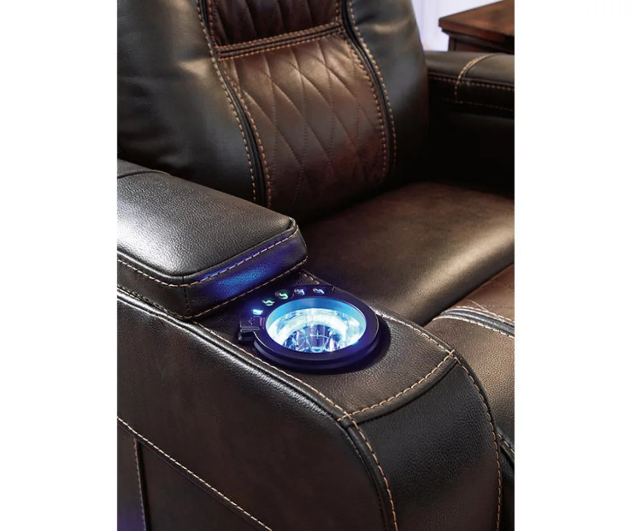 Composer Brown Faux Leather Power Recliner 8 Composer Brown Faux Leather Power Recliner - Image 6