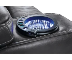 Composer Black Faux Leather Power Recliner 16 Composer Black Faux Leather Power Recliner -Chic Furniture Store 810612554 3