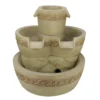 Northlight Sandstone Floral 3-Tier Bowl LED Water Fountain -Chic Furniture Store 810612951 A0 1