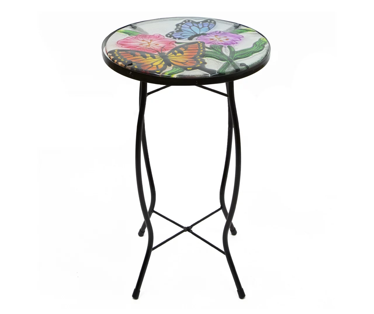 19" Butterfly & Flower Glass Garden Table 3 19" Butterfly & Flower Glass Garden Table