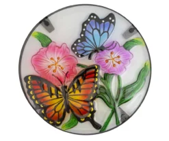 19" Butterfly & Flower Glass Garden Table 8 19" Butterfly & Flower Glass Garden Table -Chic Furniture Store 810612952 A0 3