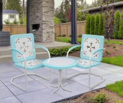 Northlight Retro Tulip Square Metal Patio Armchair -Chic Furniture Store 810612966 A0 2