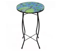 19" Peacock Glass Garden Table
