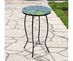 19" Peacock Glass Garden Table 9 19" Peacock Glass Garden Table -Chic Furniture Store 810612979 A0 2