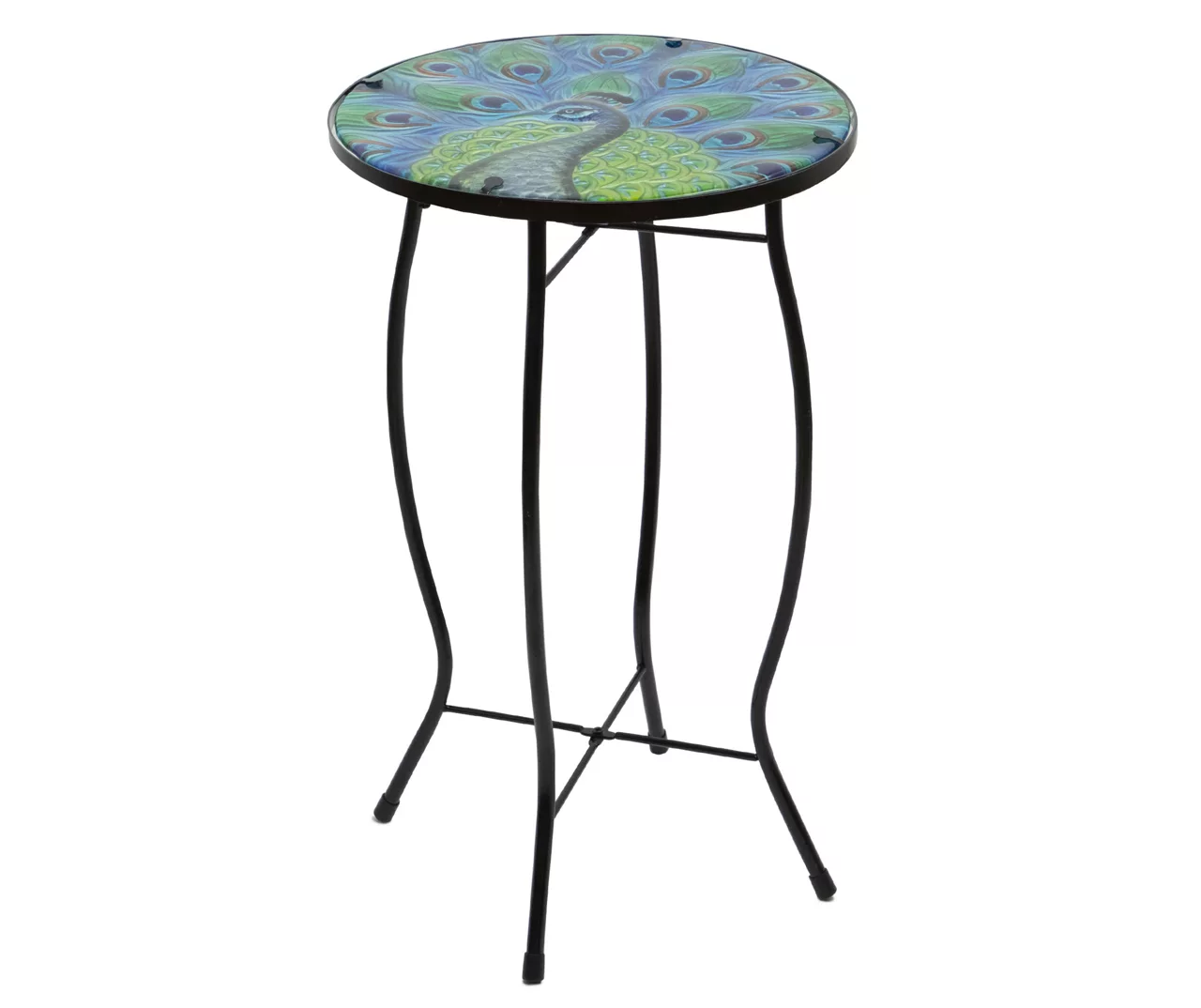 19" Peacock Glass Garden Table 4 19" Peacock Glass Garden Table - Image 2