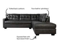 Signature Design By Ashley Battstone Steel Faux Leather Sectional -Chic Furniture Store 810613200 810613201 X0 1 1