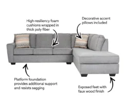 Broyhill Dudlee Smoke Sectional -Chic Furniture Store 810613229 810613230 X0 1 1