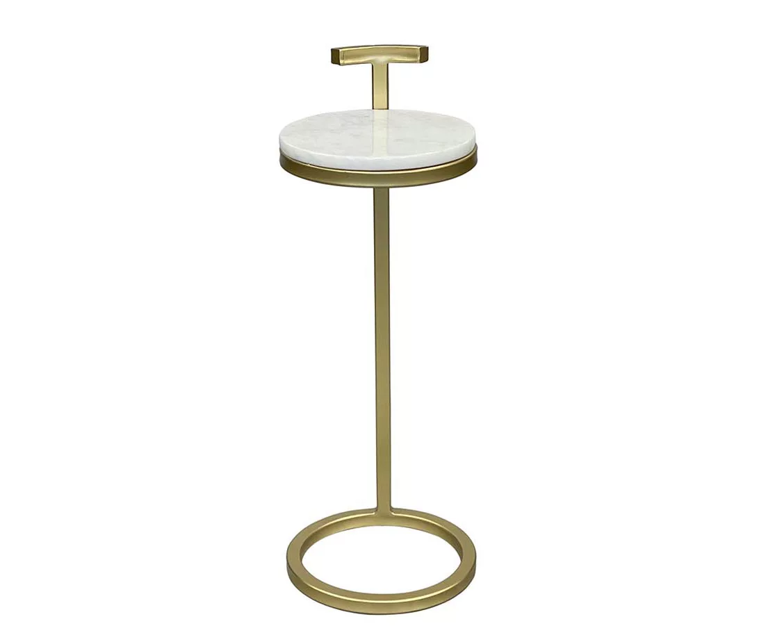 Marble & Metal Drink Side Table 3 Marble & Metal Drink Side Table