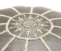 Moroccan Vegan Leather Pouf -Chic Furniture Store 810617353 A8