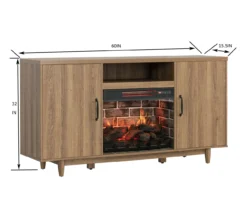 60" Modern Tan Electric Fireplace Console 13 60" Modern Tan Electric Fireplace Console -Chic Furniture Store 810617759 A6