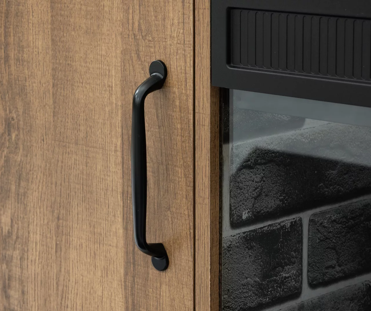 60" Modern Tan Electric Fireplace Console 5 60" Modern Tan Electric Fireplace Console - Image 3