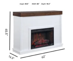 62" White Shiplap Grand Electric Fireplace 17 62" White Shiplap Grand Electric Fireplace -Chic Furniture Store 810617760 A6 1